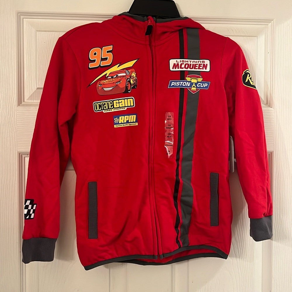 Disney lightening McQueen zip up sweater.